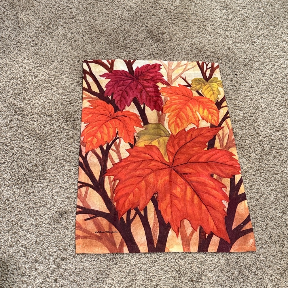 Autumn Leaf Print Garden Flag